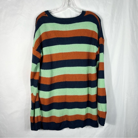 Andree By Unit Boutique Longline Tunic Length Striped Knit Sweater Small S - Picture 4 of 4